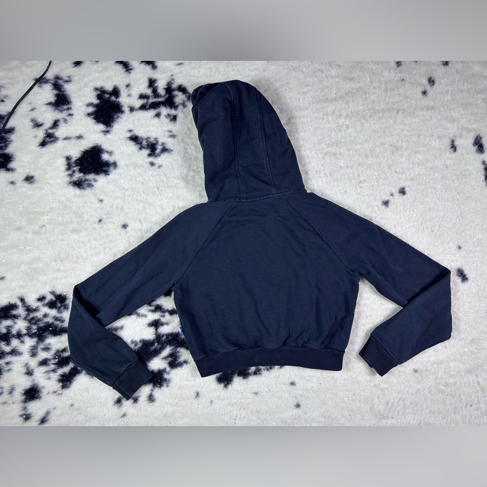 Adidas Women's Black Cropped Long Sleeve Hoodie Sweatshirt Size Small - Picture 5 of 5